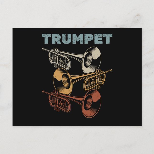 Postal Trumpeter retro de banda de marcha (Anverso)
