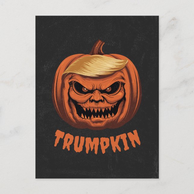 Postal Trumpkin: Calabaza de Halloween de Donald Trump (Anverso)