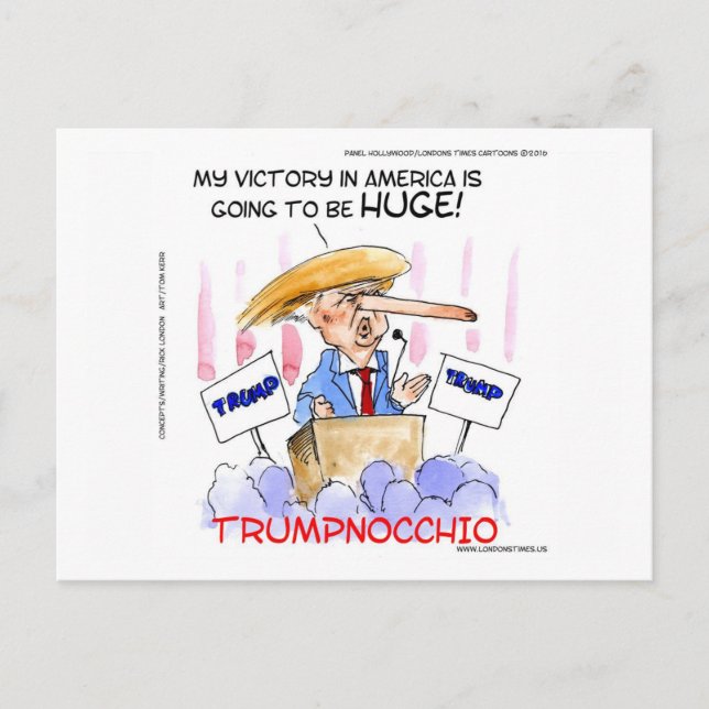 Postal Trumpnocchio Divertido Donald Trump Artículos (Anverso)