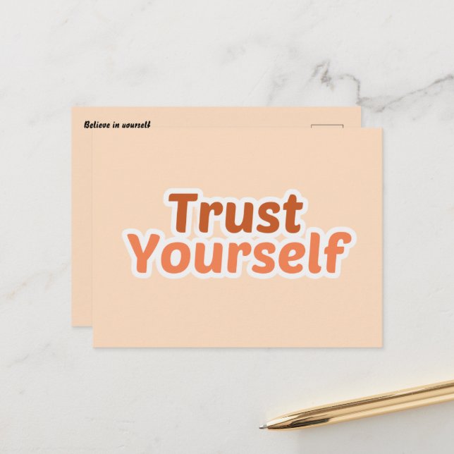 Postal Trust Yourself Minimalist Boho Motivational  (Anverso/Reverso In Situ)