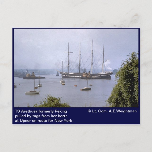 Postal TS Arethusa antes Peking, Upnor (Anverso)