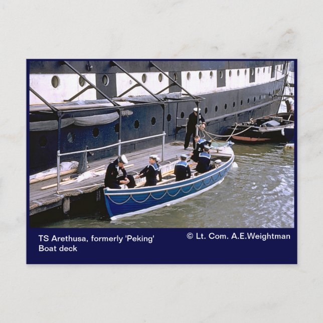 Postal TS Arethusa, antigua cubierta de barco "Peking" (Anverso)