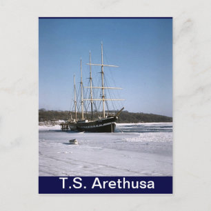 Postal TS Arethusa, en el hielo de Medway