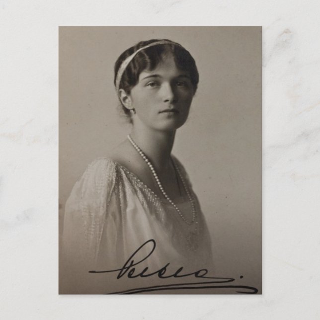 Postal Tsar OLGA Romanov Rusia #280 de la hija (Anverso)