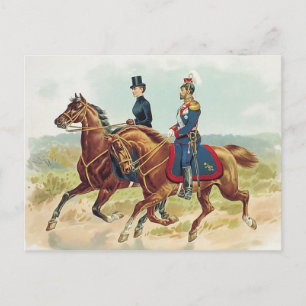 Postal TSAR y TSARINA Rusia en la silla de caballo #058SS