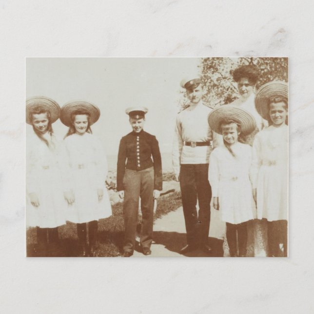 Postal Tsarina de Rusia e hijas, OTMA Romanov (Anverso)