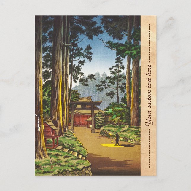 Postal Tsuchiya Koitsu esboza lugares famosos en Japón (Anverso)