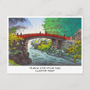Postal Tsuchiya Koitsu Nikko Escenario japonés del Puente