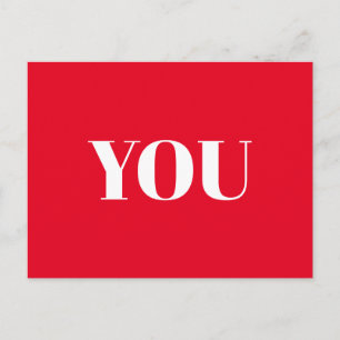Postal Tú, amor, feliz Día de San Valentín, blanco rojo