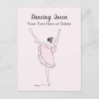 Postal Tu bailarina de ballet rosa Rubor de texto y color