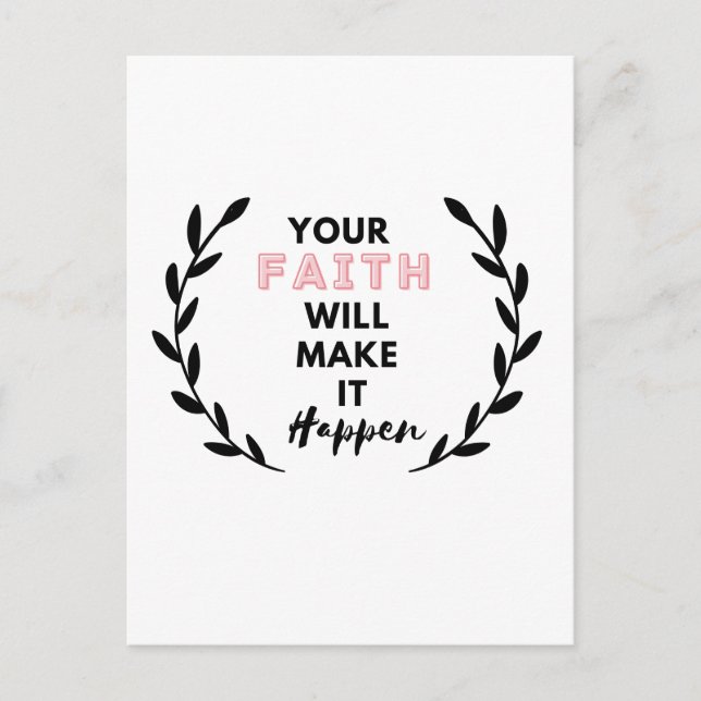 Postal tu fe hará que suceda (Anverso)