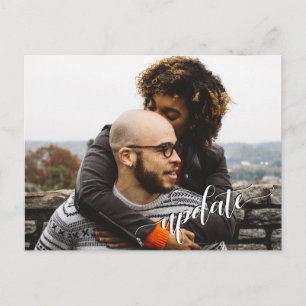 Postal Tu foto + texto de "Actualización" Boda pospuesta