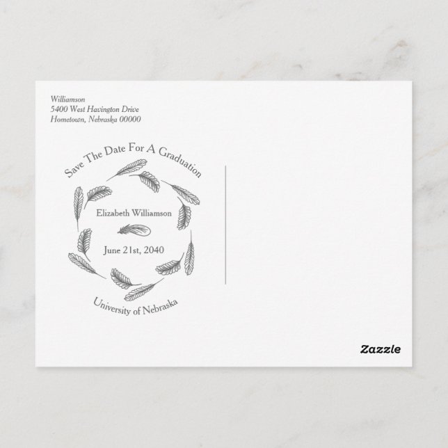 Postal Tu Graduación De Imagen Fotográfica Salva El Boho  (Reverso)