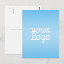 Tu Logo & Moderno Simple Ombre | Azul Claro