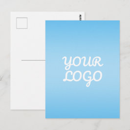 Postal Tu Logo & Moderno Simple Ombre | Azul Claro