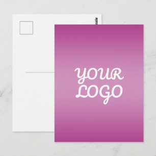 Postal Tu logotipo y ombre simple moderno   Púrpura