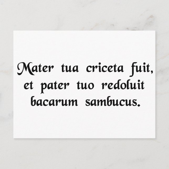 Postal Tu madre era un hámster y tu padre... (Anverso)