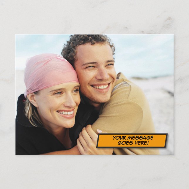 Postal Tu Mensaje Foto Diversión Arte Pop Cómic Retro (Anverso)