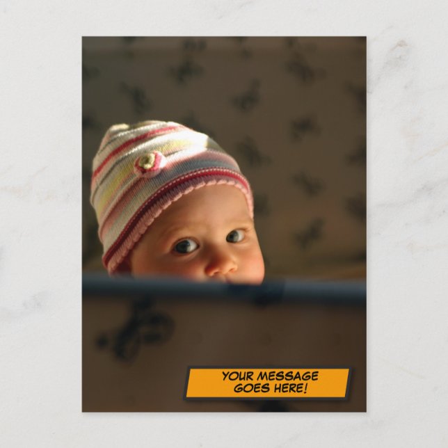 Postal Tu Mensaje Foto Diversión Arte Pop Comic Retró (Anverso)