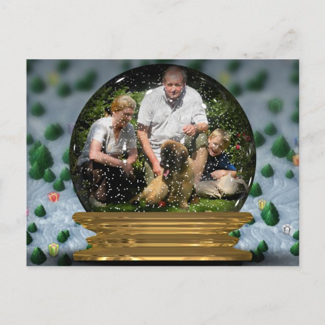 Postal ¡Tu propia foto en un marco de Snowglobe! - (Anverso)