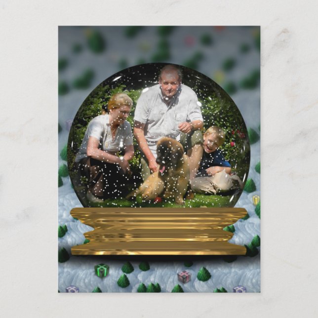 Postal ¡Tu propia foto en un marco de Snowglobe! - (Anverso)