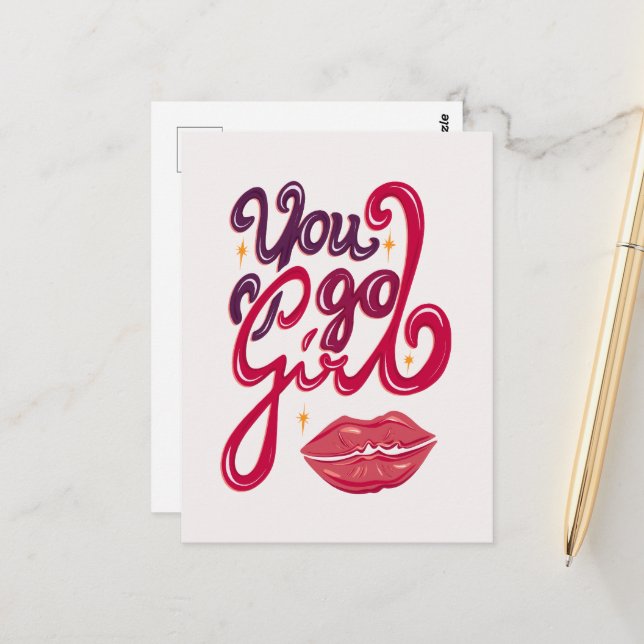 Postal Tú Puedes Chica – Frase para Aumentar la Confianza (Anverso/Reverso In Situ)