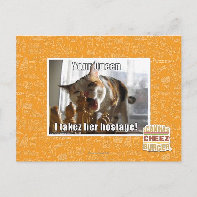 Postal Tu reina, la tomo como rehén (Anverso)