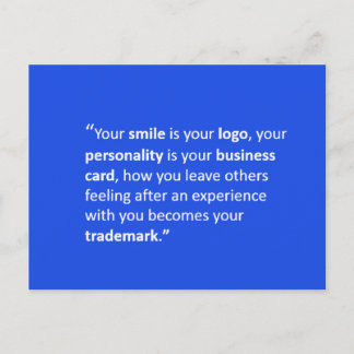 POSTAL TU SONRISA ES TU COTA MOTIVATIVA DE LOGO MOTTO