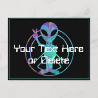 Tu texto Blue Tie Dye Alien Signo de Paz Cute SciF