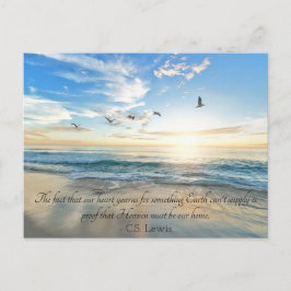 Postal Tu texto CS Lewis Cita Heaven es nuestra playa res