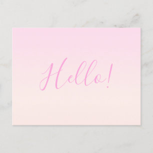 Postal Tu Texto Elegante Escritura y Ombre Rosa Suave
