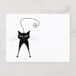 Postal Tu texto - Pose de caracteres de gato negro 5