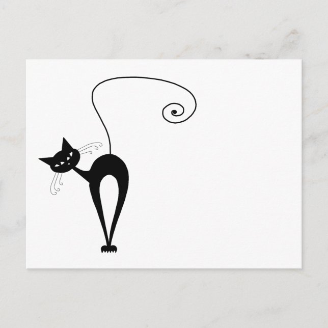 Postal Tu texto - Poster de caracteres de gato negro (Anverso)