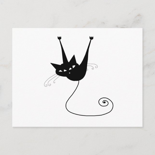 Postal Tu texto - Poster de caracteres de gato negro (Anverso)