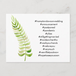 Postal Tu top 12 de etiquetas Green Fern posponed Boda