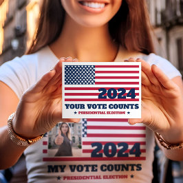 Postal Tu Voto Cuenta USA Bandera Elección 2024