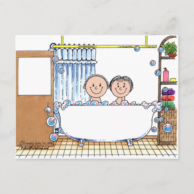 Postal Tub Time Couple - Regalo Personalizado personaliza (Anverso)