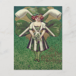 Postal Tubo de arcilla de trébol de mujer
