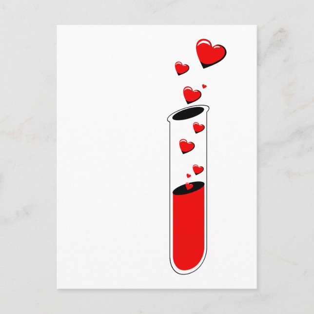 Postal tubo de prueba de poción de amor (Anverso)