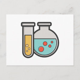 Postal Tubo de prueba de química y vaso de precipitado