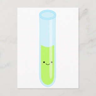 Postal Tubo de prueba Geeky kawaii