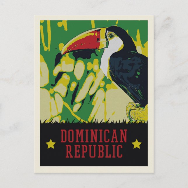 Postal tucán asombrosa de República Dominicana (Anverso)