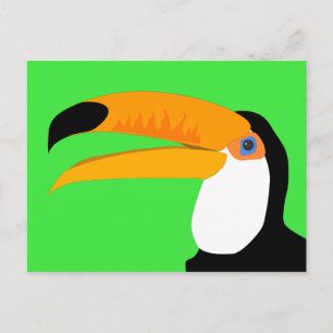 Postal Tucán ave de dibujos animados cómicos divertidos s