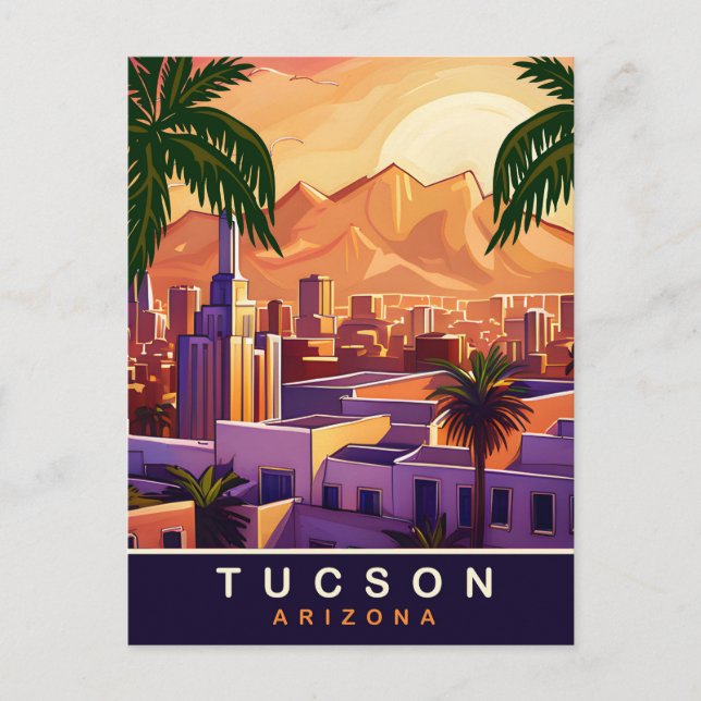 Postal Tucson, Arizona, horizonte, viaje  (Anverso)