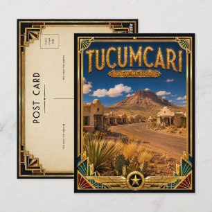 Postal Tucumcari Nuevo México Arte Deco Vintage Edad de O