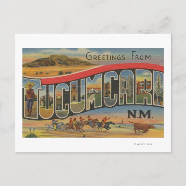 Postal Tucumcari, Nuevo México - Grandes Escenas Carta (Anverso)