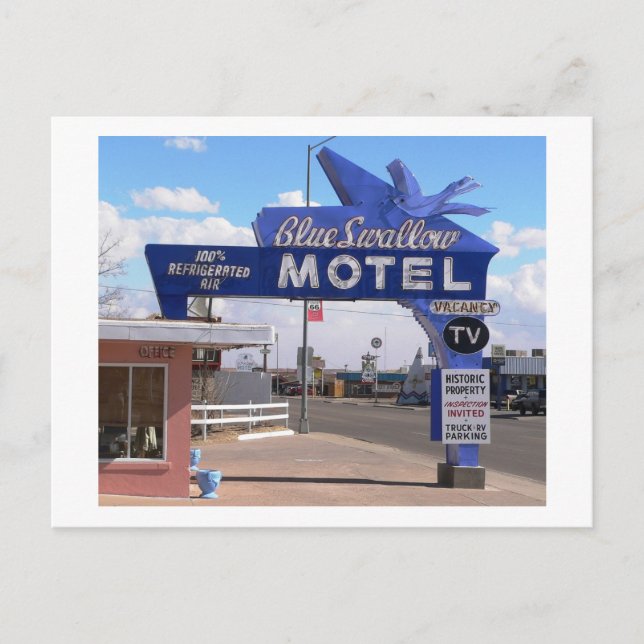 Postal Tucumcari, Nuevo México, Rte. 66 Motel (Anverso)