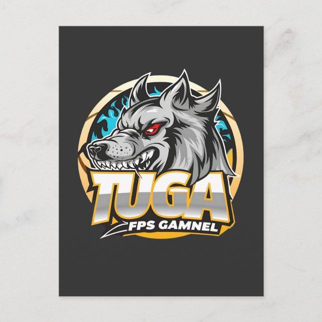 Postal TUGA Wolf Gaming Logo Esports Style (Anverso)