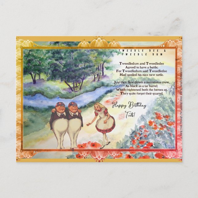 Postal Tuit especial de cristal Dee Dum Song (Anverso)