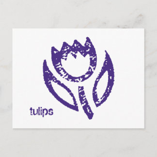 Postal Tulip Azul Profundo